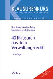 Cover von 40 Klausuren aus dem Verwaltungsrecht
