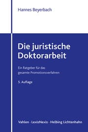 Cover von Die juristische Doktorarbeit