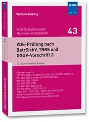 Cover von VDE-Prüfung nach BetrSichV, TRBS und DGUV-Vorschrift 3