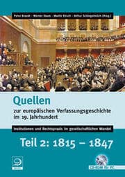 Cover von Quellen zur europäischen Verfassungsgeschichte im 19. Jahrhundert 2