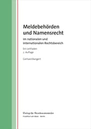Cover von Meldebehörden und Namensrecht