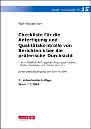 Cover von Checkliste 15 für die Anfertigung und Qualitätskontrolle von Berichten über die prüferische Durchsicht