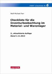Cover von Checkliste 6 für die Inventurbeobachtung im Material- und Warenlager
