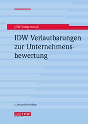 Cover von IDW Verlautbarungen zur Unternehmensbewertung