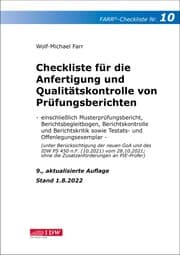 Cover von Checkliste 10 für die Anfertigung und Qualitätskontrolle von Prüfungsberichten
