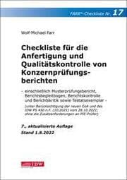 Cover von Checkliste für die Anfertigung und Qualitätskontrolle von Konzernprüfungsberichten