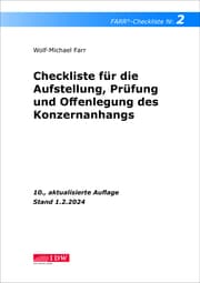 Cover von FARR Checkliste 2 für die Aufstellung, Prüfung und Offenlegung des Konzernanhangs