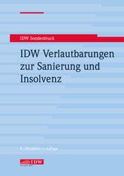 Cover von IDW Verlautbarungen zur Sanierung und Insolvenz