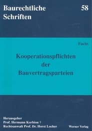 Cover von Kooperationspflichten der Bauvertragsparteien