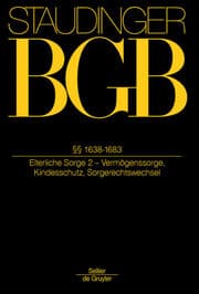 Cover von §§ 1638-1683 (Elterliche Sorge 2 - Vermögenssorge, Kindesschutz, Sorgerechtswechsel) - Buch 4: Familienrecht