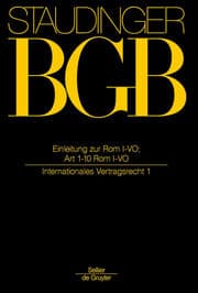 Cover von Einleitung zur Rom I-VO; Art 1-10 Rom I-VO