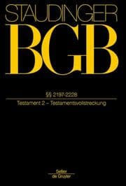Cover von BGB V/Staudingers Kommentar zum Bürgerlichen Gesetzbuch mit Einführungsgesetz: §§ 2197-2228