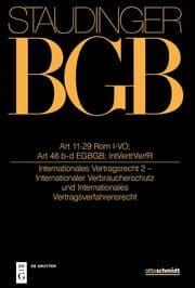 Cover von Art 11-29 Rom I-VO; Art 46 b und c EGBGB; IntVertrVerfR