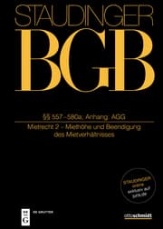 Cover von §§ 557-580a; Anhang: AGG