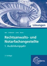 Cover von Lösungen zu 71859 Rechtsanwalts- und Notarfachangestellte, Informationsband 1. Ausb.j.