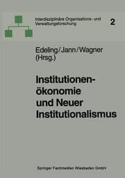 Cover von Institutionenökonomie und Neuer Institutionalismus
