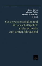 Cover von Geisteswissenschaften und Wissenschaftspolitik an der Schwelle zum dritten Jahrtausend