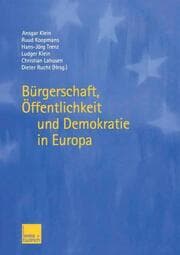 Cover von Bürgerschaft, Öffentlichkeit und Demokratie in Europa