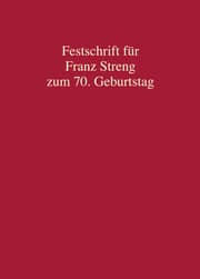 Cover von Festschrift für Franz Streng zum 70. Geburtstag