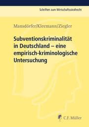 Cover von Subventionskriminalität in Deutschland