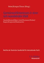 Cover von Gemeinwohlinteressen in einer sich wandelnden Welt