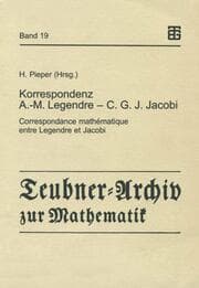 Cover von Korrespondenz Adrien-Marie Legendre Carl Gustav Jacob Jacobi