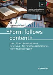Cover von 'Form follows content' oder: Wider die Mainstreamforschung - für Forschungspluralismus in der Musikpädagogik