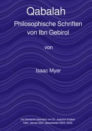 Cover von Qabalah, die philosophischen Schriften von Ibn Gebirol