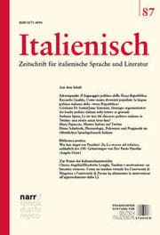 Cover von Italienisch Band 87 - 44. Jahrgang, Heft 1