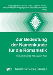 Cover von Zur Bedeutung der Namenkunde für die Romanistik