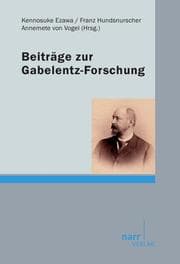 Cover von Beiträge zur Gabelentz-Forschung
