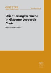 Cover von Orientierungsversuche in Giacomo Leopardis Canti