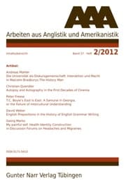 Cover von AAA - Arbeiten aus Anglistik und Amerikanistik 2012 Heft 2