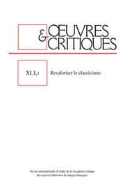 Cover von OEUVRES & CRITIQUES, XLI, 2 (2016)