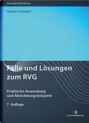 Cover von Fälle und Lösungen zum RVG