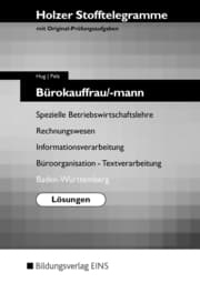 Cover von Holzer Stofftelegramme mit Original-Prüfungsaufgaben, BW