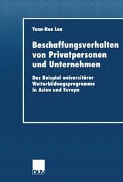 Cover von Beschaffungsverhalten von Privatpersonen und Unternehmen