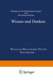 Cover von Wissen und Denken