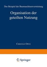 Cover von Organisation der geteilten Nutzung