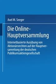 Cover von Die Online-Hauptversammlung