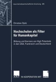 Cover von Hochschulen als Filter für Humankapital