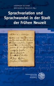 Cover von Sprachvariation und Sprachwandel in der Stadt der Frühen Neuzeit