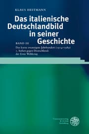 Cover von Das italienische Deutschlandbild in seiner Geschichte III
