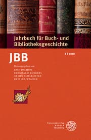Cover von Jahrbuch für Buch- und Bibliotheksgeschichte 3/2018