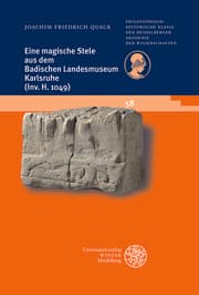 Cover von Eine magische Stele aus dem Badischen Landesmuseum Karlsruhe (Inv. H 1049)