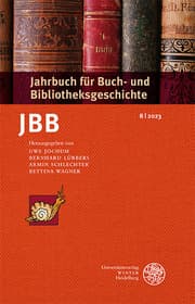 Cover von Jahrbuch für Buch- und Bibliotheksgeschichte 8 - 2023