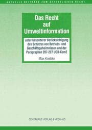 Cover von Das Recht auf Umweltinformation