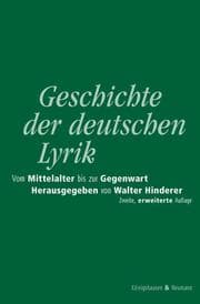 Cover von Geschichte der deutschen Lyrik vom Mittelalter bis zur Gegenwart