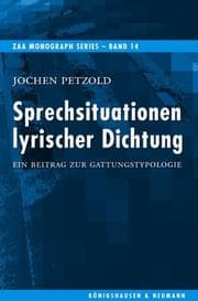 Cover von Sprechsituationen lyrischer Dichtung