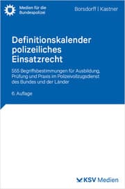 Cover von Definitionskalender polizeiliches Einsatzrecht